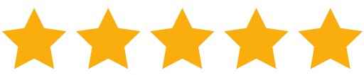Five vibrant yellow stars aligned in a row, representing a perfect rating. This visual emphasizes customer satisfaction and quality.